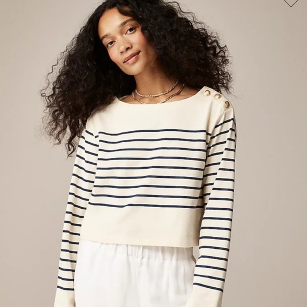 J. Crew Boat Neck Striped Top